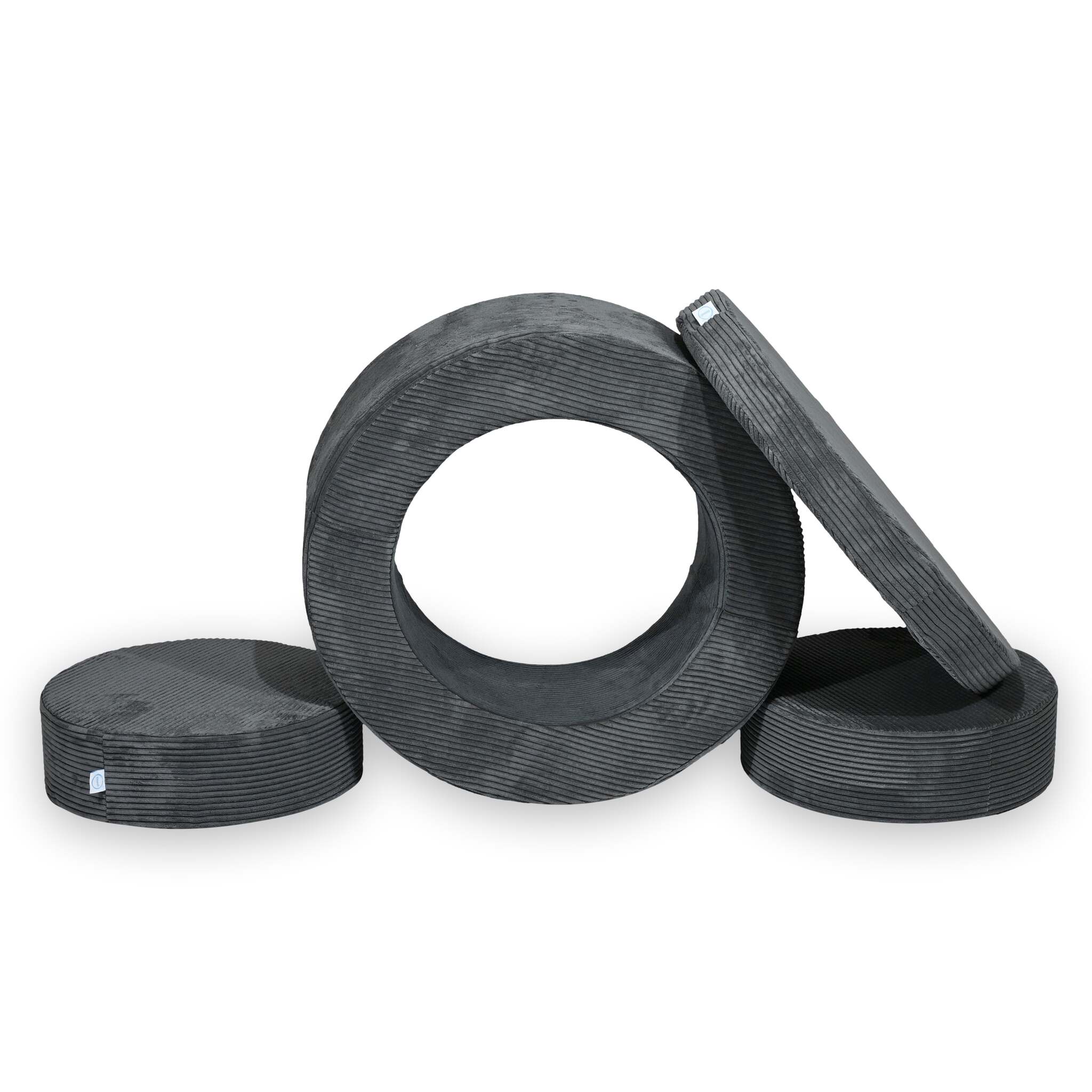 Donut Pouf Modularer 4-teiliger Spielpouf aus Cord