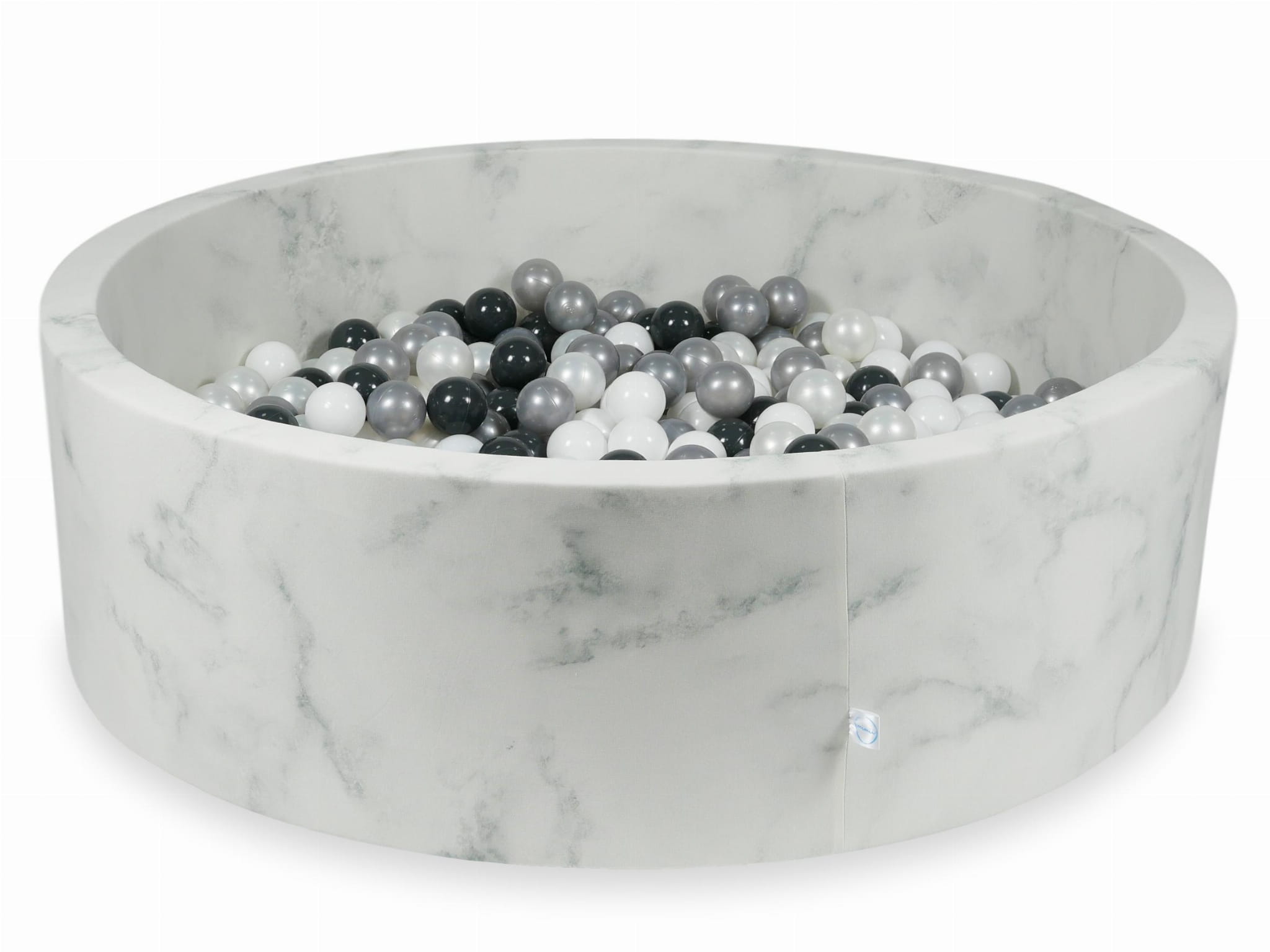 Kugelbad aus Marmor 130x40 mit 700 Kugeln (weiß, perlmuttfarben, silber, graphitfarben)