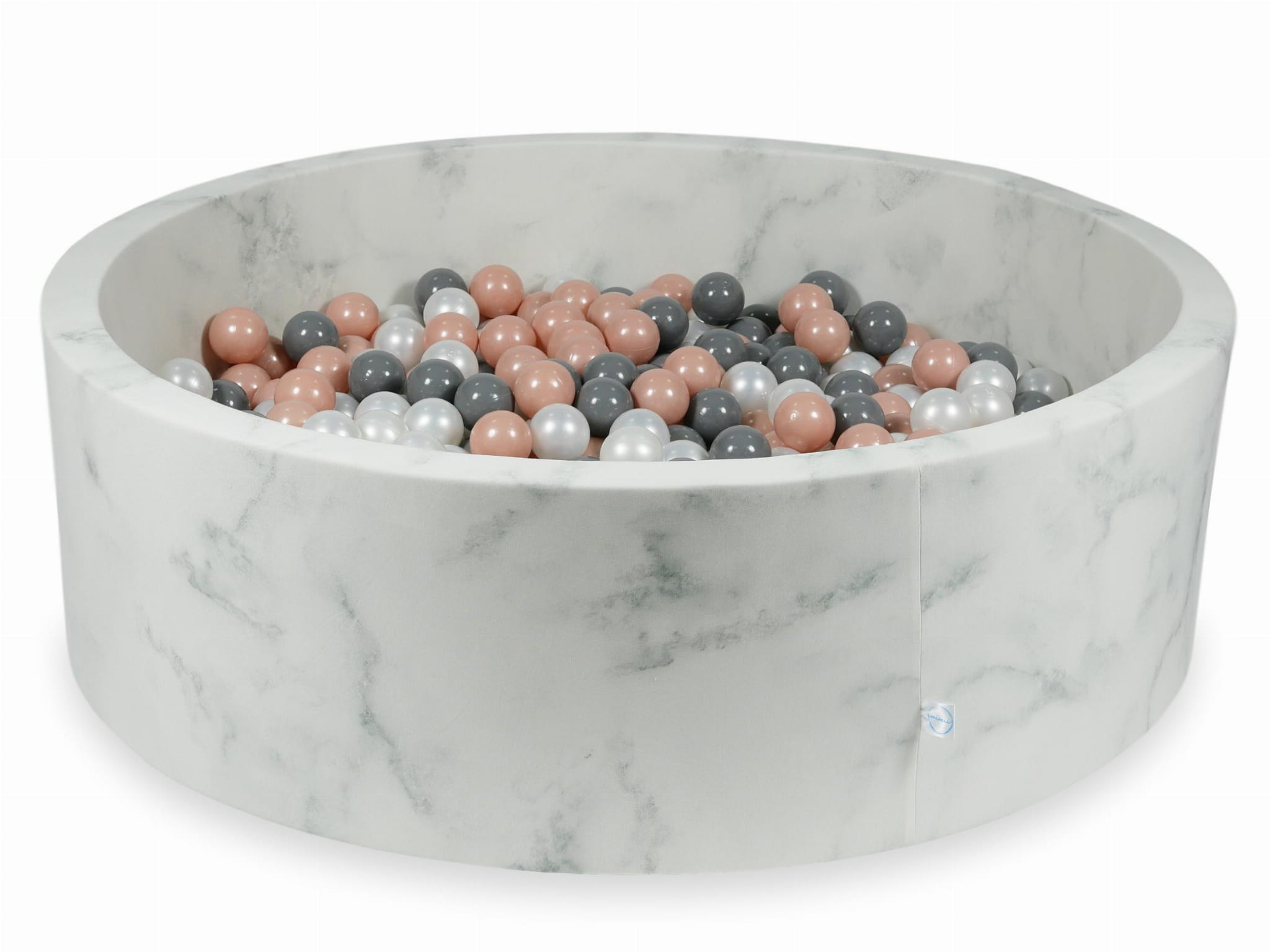 Bällebad aus Marmor, 130x40 m, mit 700 Bällen (Roségold, Grau, Perlmutt)
