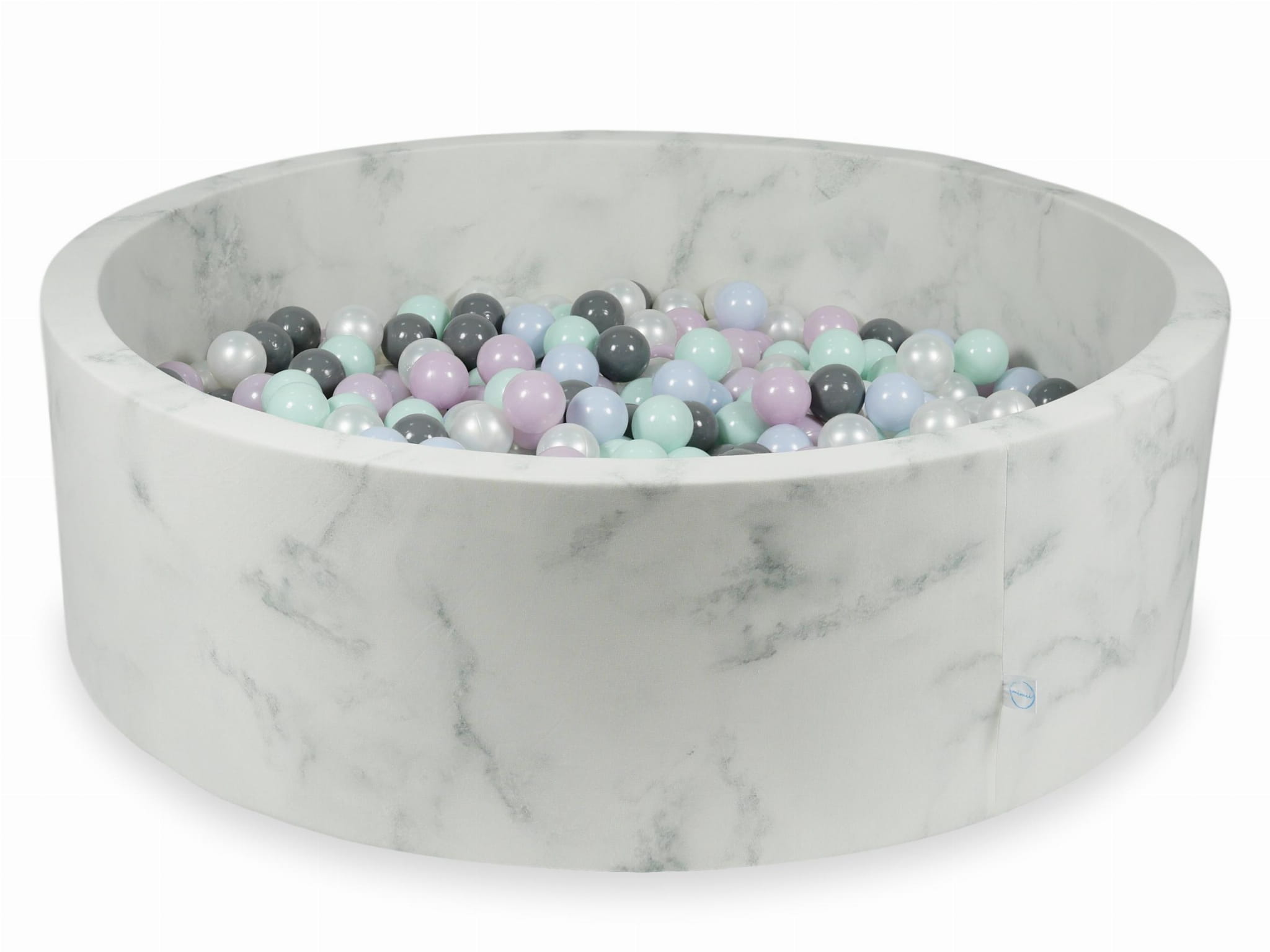 Kugelbad aus Marmor 130x40 mit 700 Kugeln (hellmint, hellperlrosa, hellperlblau, perlmutt, grau)