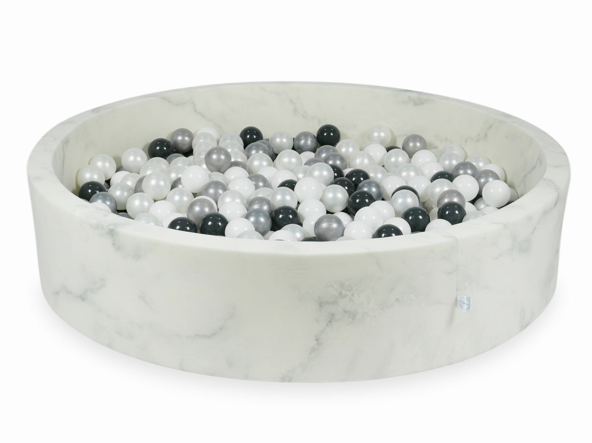Kugelbad aus Marmor 130x30 mit 600 Kugeln (weiß, perlmuttfarben, silber, graphitfarben)