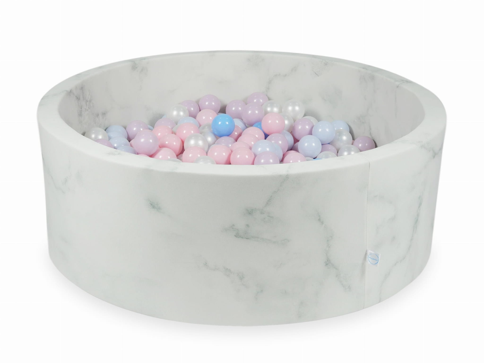 Kugelbad aus Marmor 110x40 mit 500 Kugeln (hellrosa, hellrosa perlmuttfarben, hellblau perlmuttfarben, hellblau perlmuttfarben)
