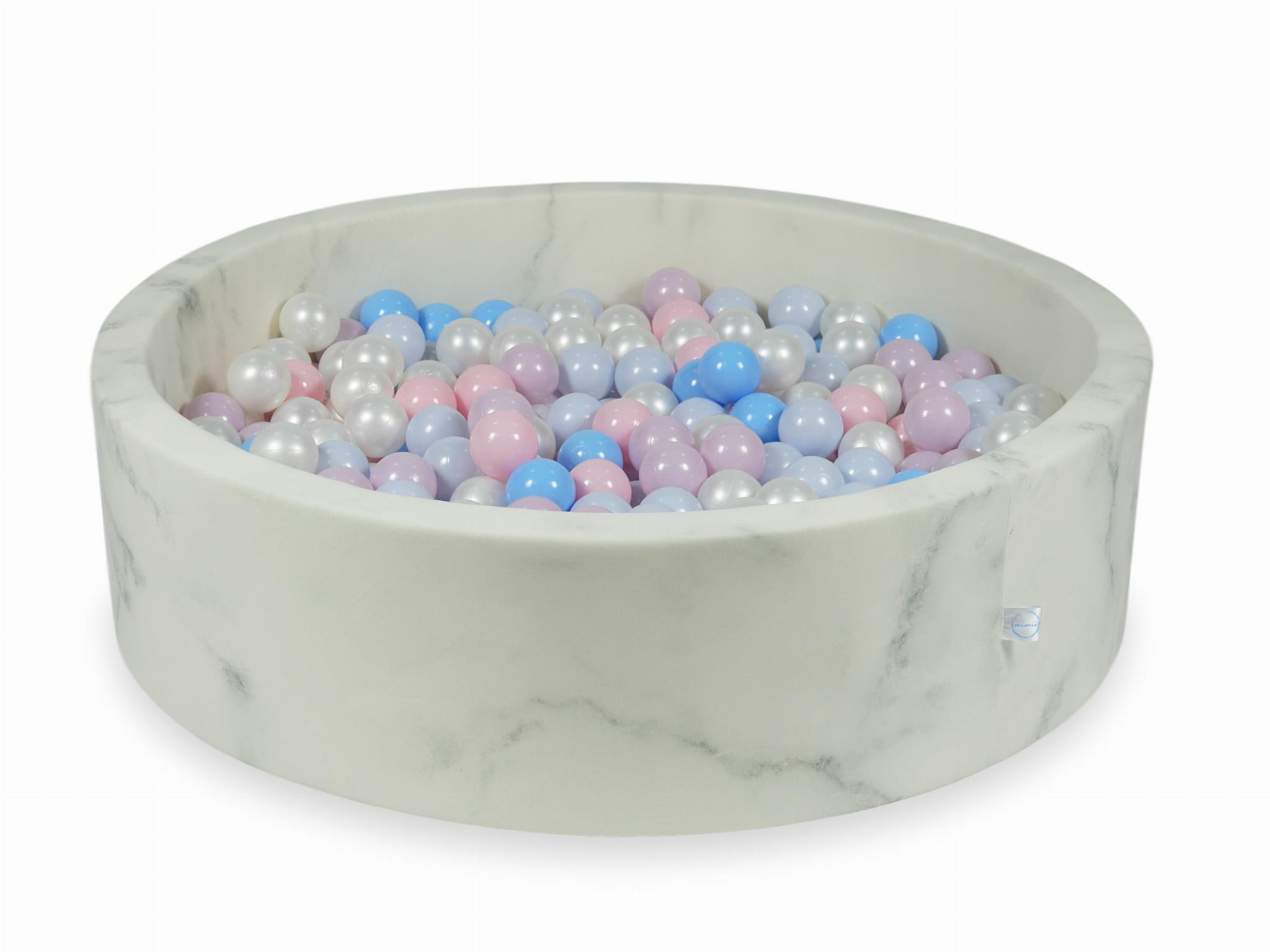 Kugelbad aus Marmor 110x30 mit 400 Kugeln (hellrosa, hellrosa perlmuttfarben, hellblau perlmuttfarben, hellblau perlmuttfarben)