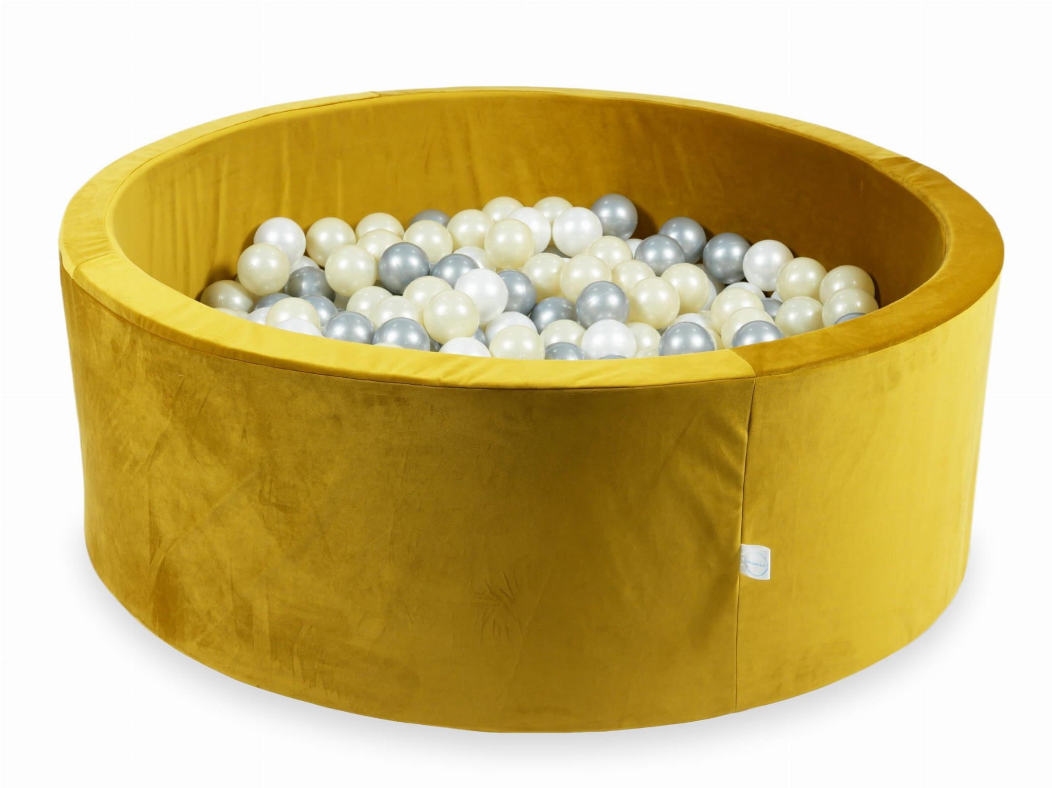 110x40 Samt-Gold-Bällebad mit 500 Bällen (Hellgold, Silber, Perlmutt)