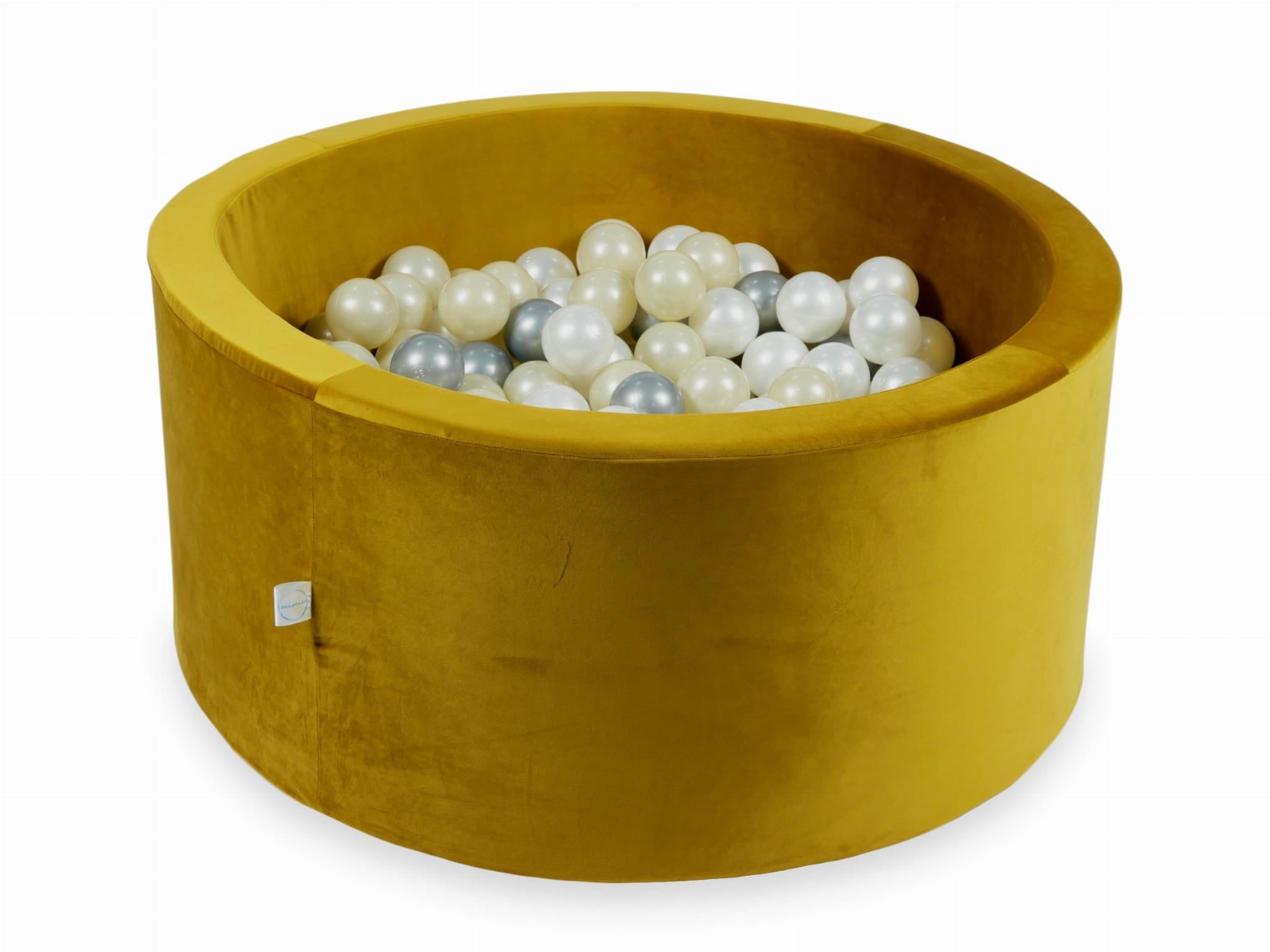 90x40 Samt-Gold-Bällebad mit 300 Bällen (Hellgold, Silber, Perlmutt)