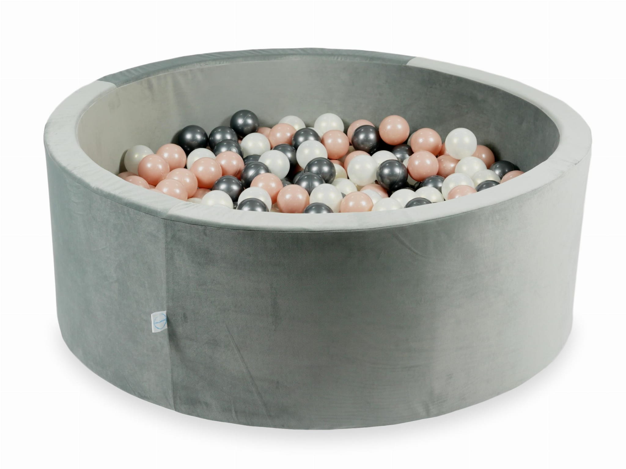 110x40 Samtgraues Bällebad mit 500 Bällen (Roségold, Metallic-Graphit, irisierend)