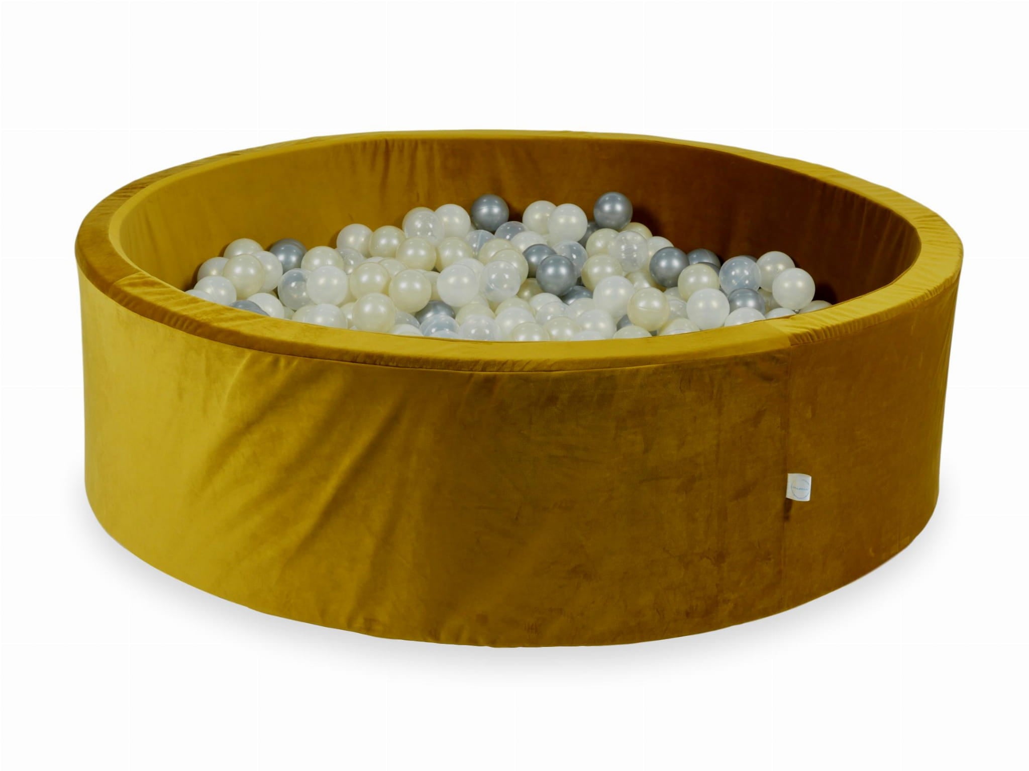 130x40 Samt-Gold-Bällebad mit 700 Bällen (Silber, Irisierend, Hellgold, Transparent)