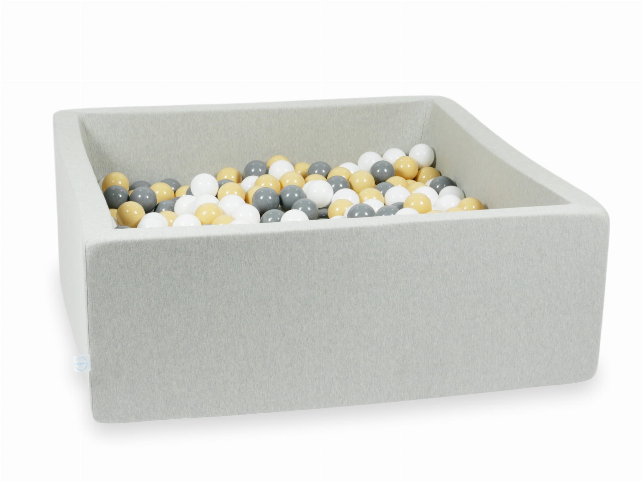 Bällebad 110x110x40 hellgrau mit 600 Bällen (beige, grau, weiß)