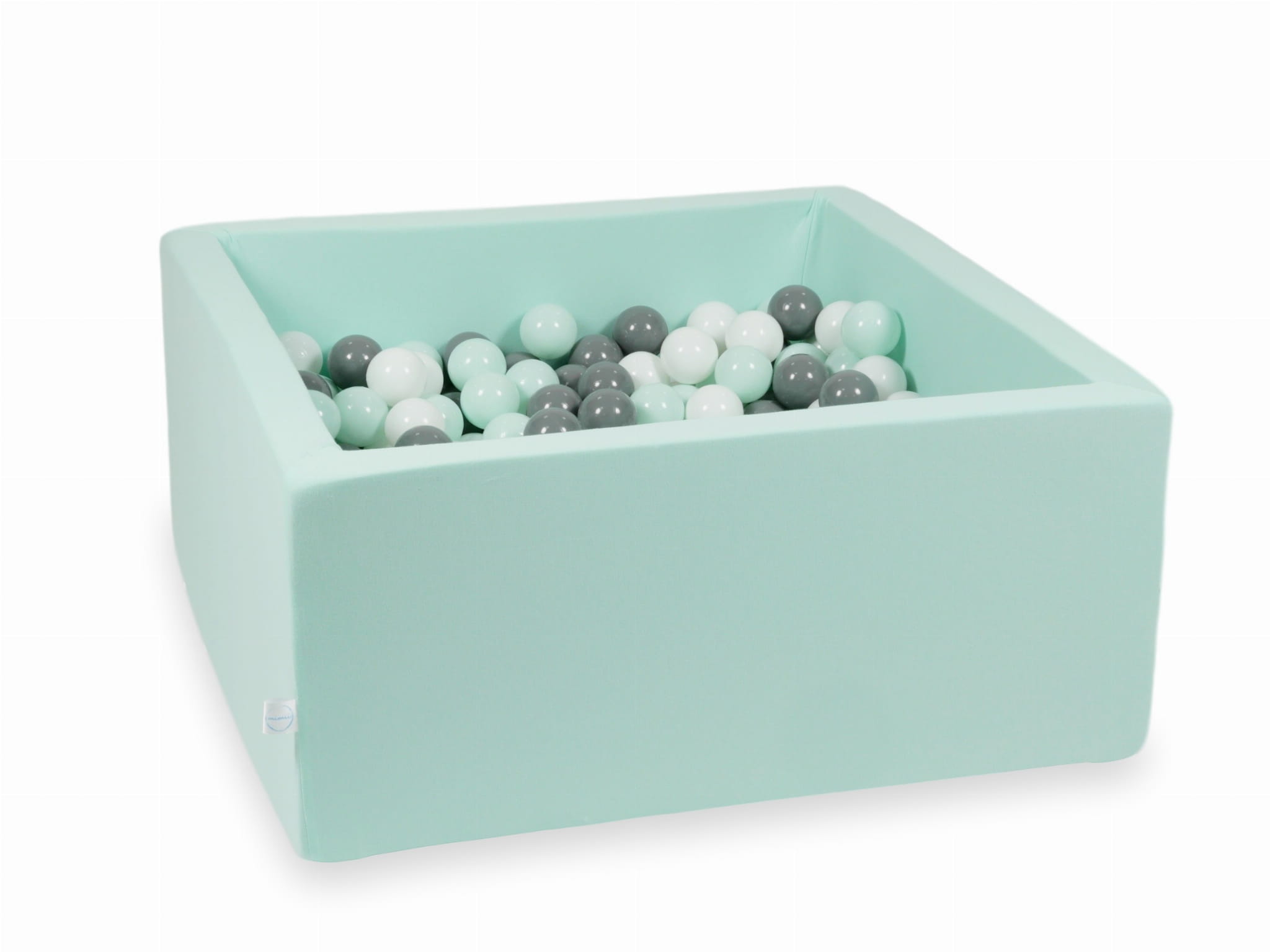 Bällebad 90x90x40 mintgrün mit 400 Bällen (weiß, grau, hellmintgrün)