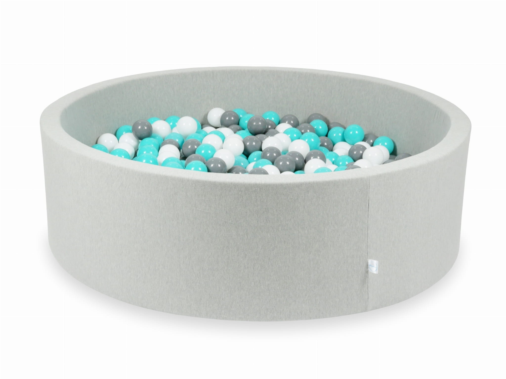 130x40 hellgraues Bällebad mit 700 Bällen (türkis, weiß, grau)