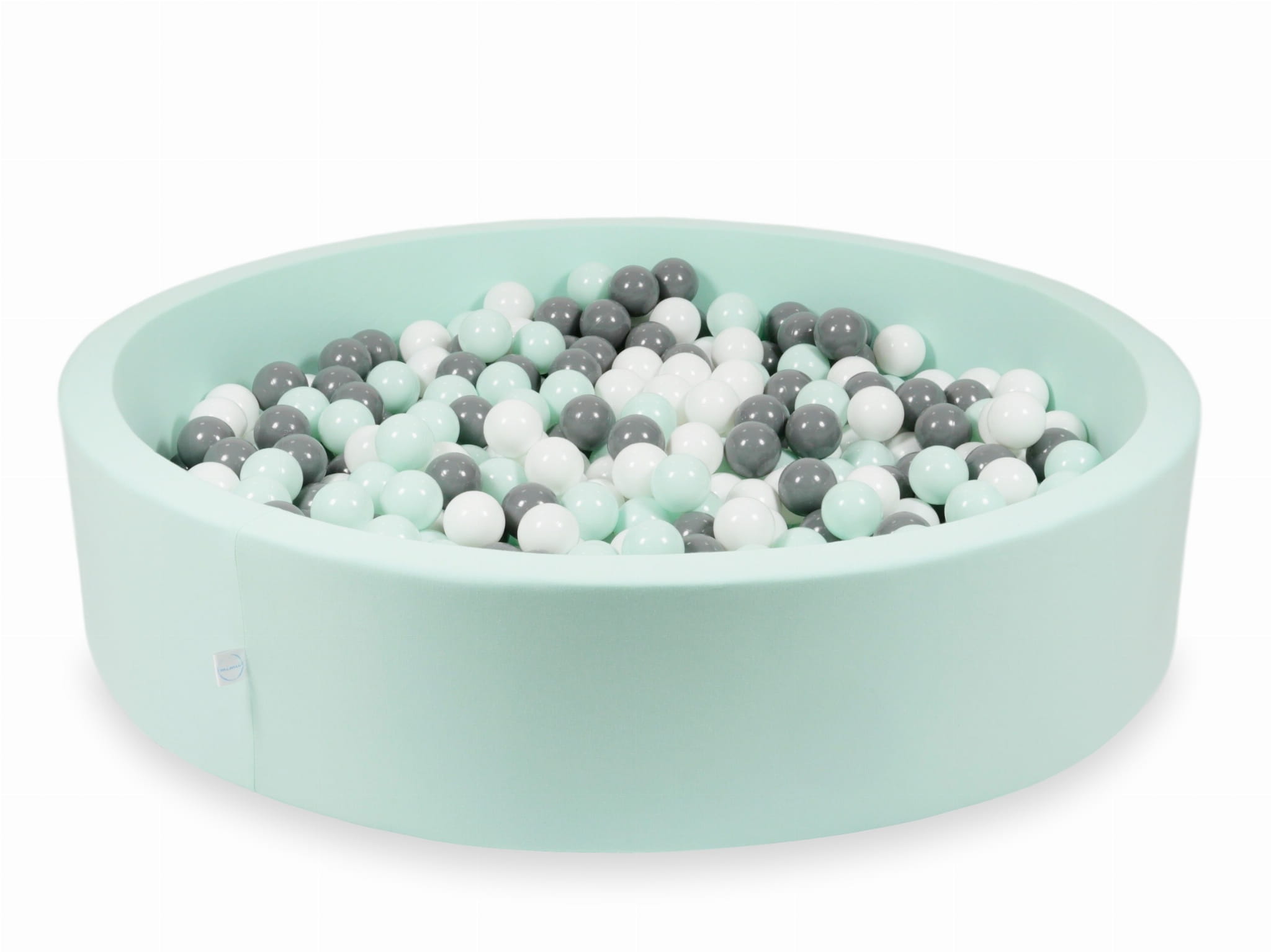 Bällebad 130x30 mintgrün mit 600 Bällen (weiß, grau, hellmintgrün)