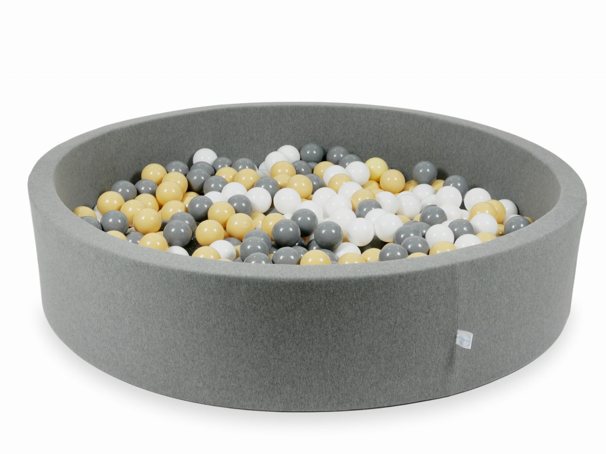 130x30 graues Bällebad mit 600 Bällen (weiß, grau, beige)