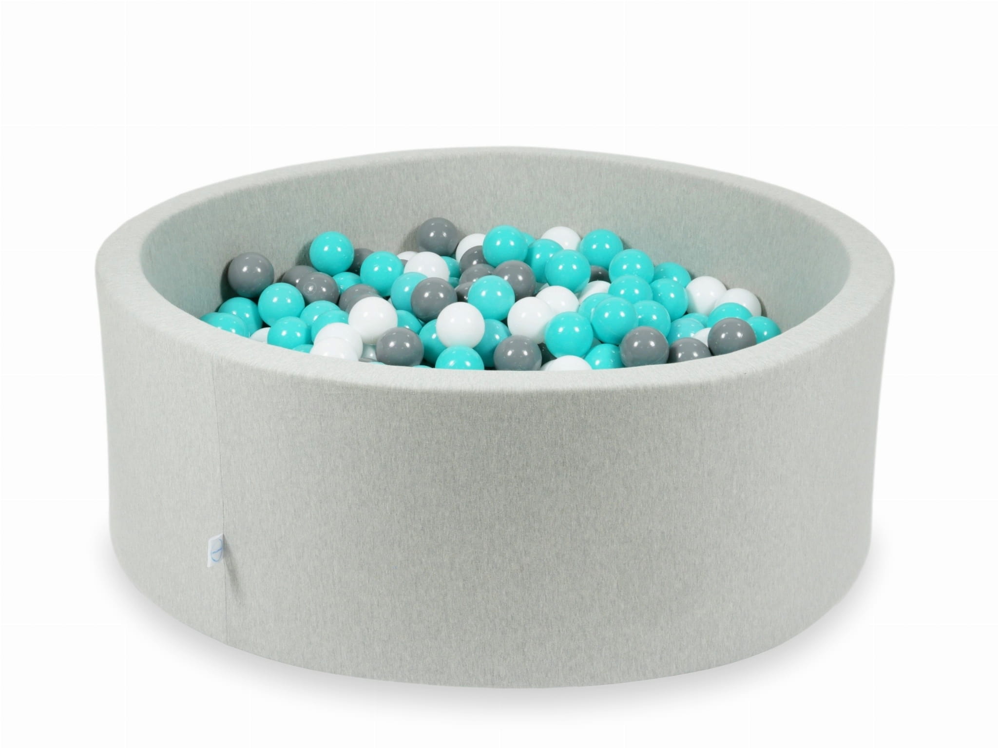 110x40cm hellgraues Bällebad mit 500 Bällen (Türkis, Weiß, Grau)