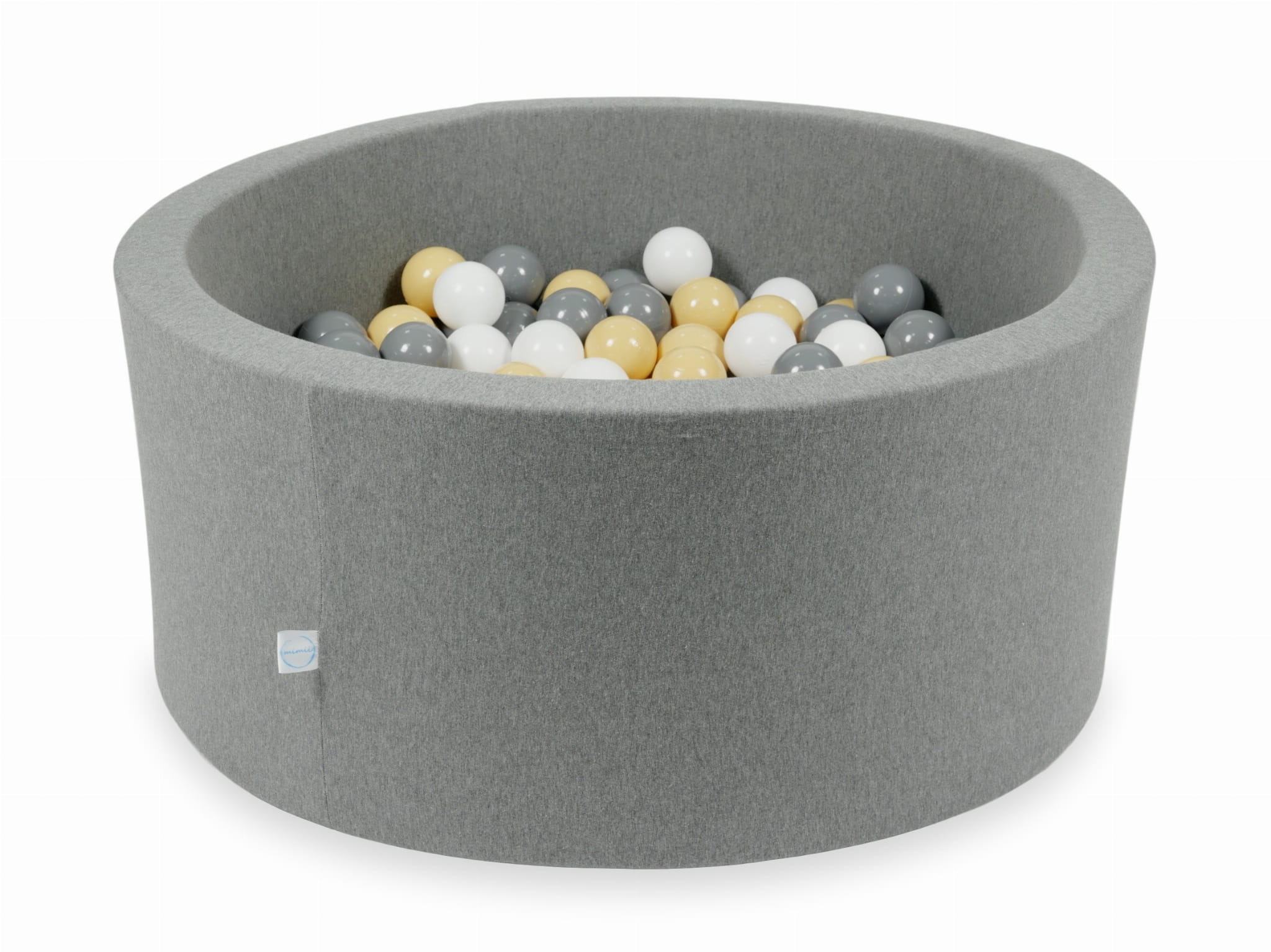 90x40 graues Bällebad mit 300 Bällen (weiß, grau, beige)