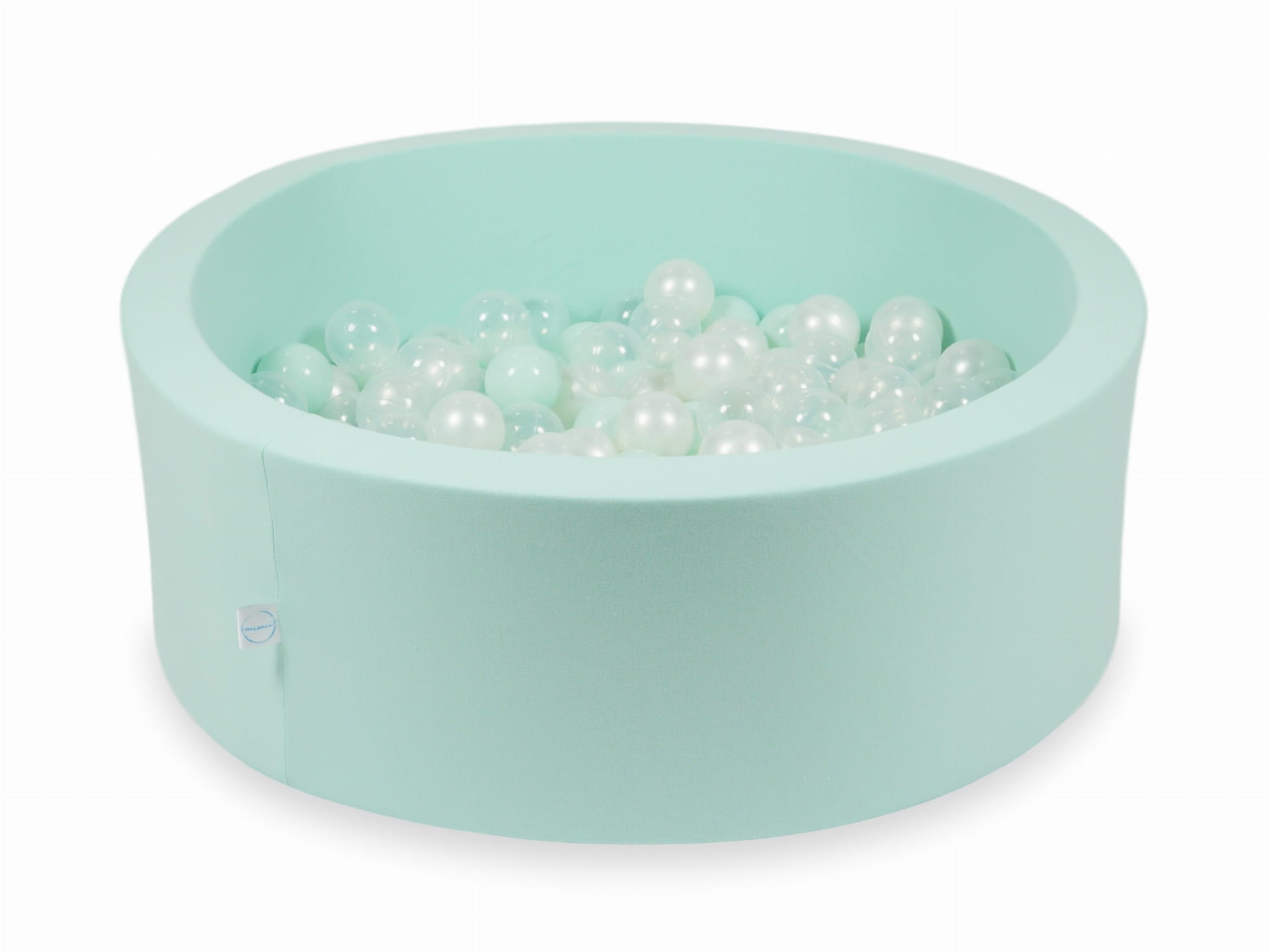 90x30cm Mintfarbenes Bällebad mit 200 Bällen (Transparent, Perlmutt, Hellmint)