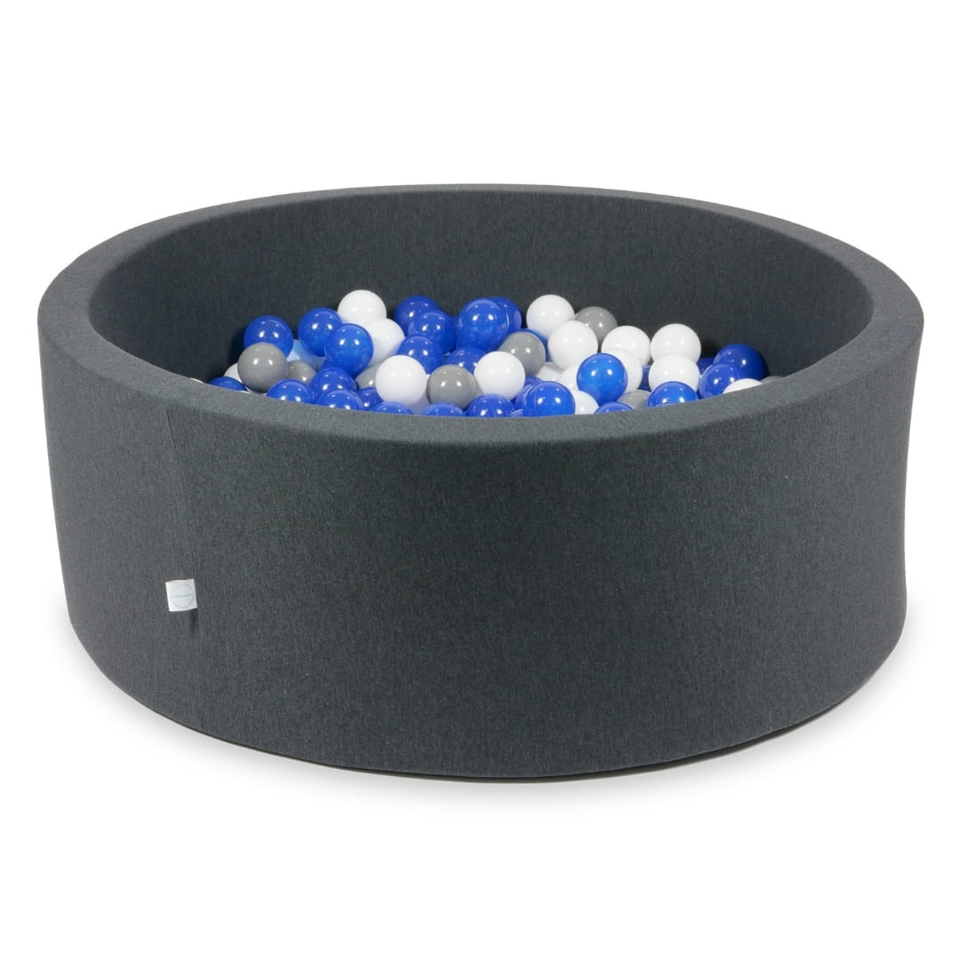 Bällebad 110x40 Graphit mit 500 Bällen (blau, weiß, grau)