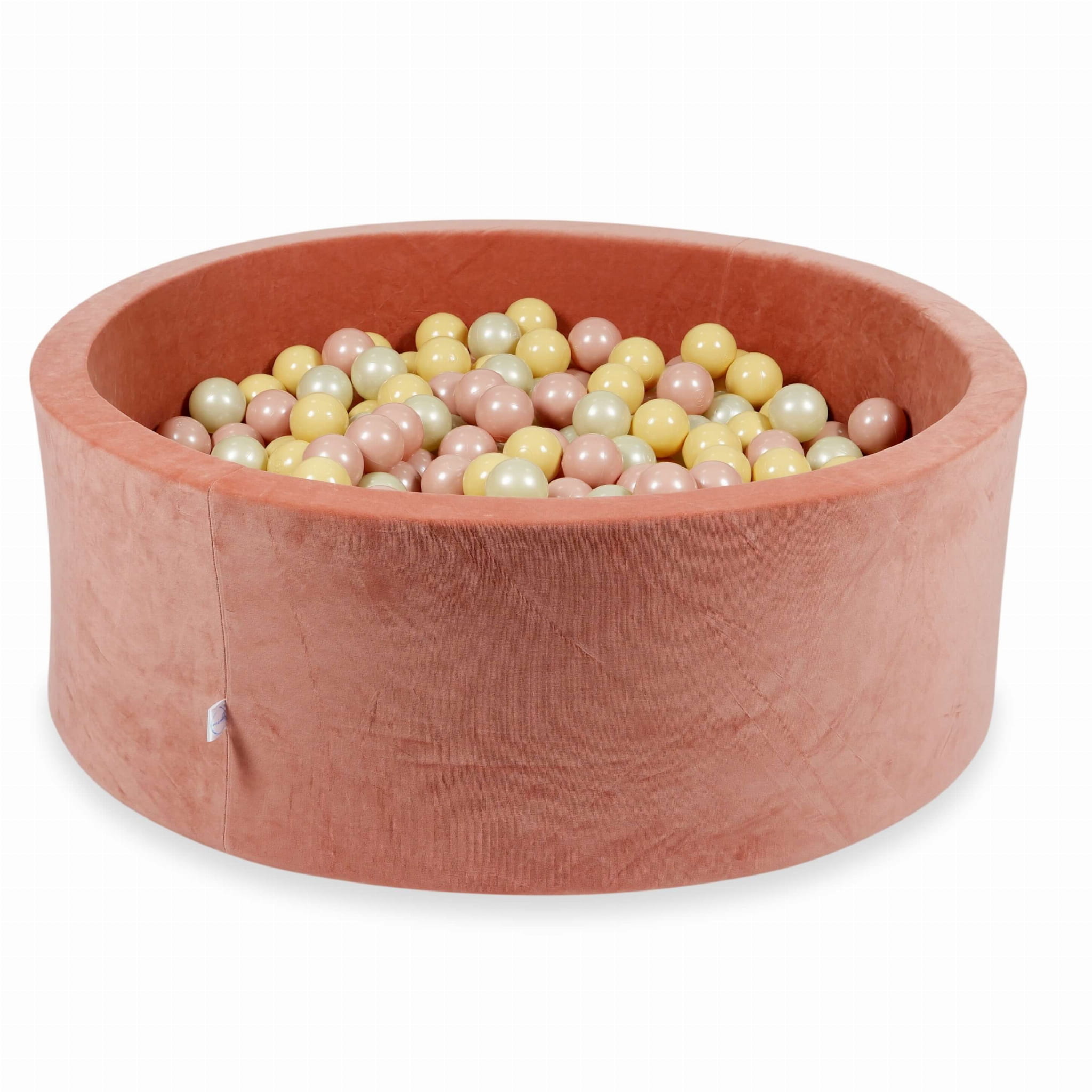 110x40 Velvet Soft Canyon Ton-Bällebad mit 500 Bällen (transparent, weiß, perlmutt, silber, hellgold)